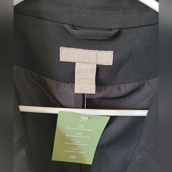 NEW H&M Oversized Blazer Jacket Black Womens Plus Size XXL Office Workwear - Picture 11 of 16